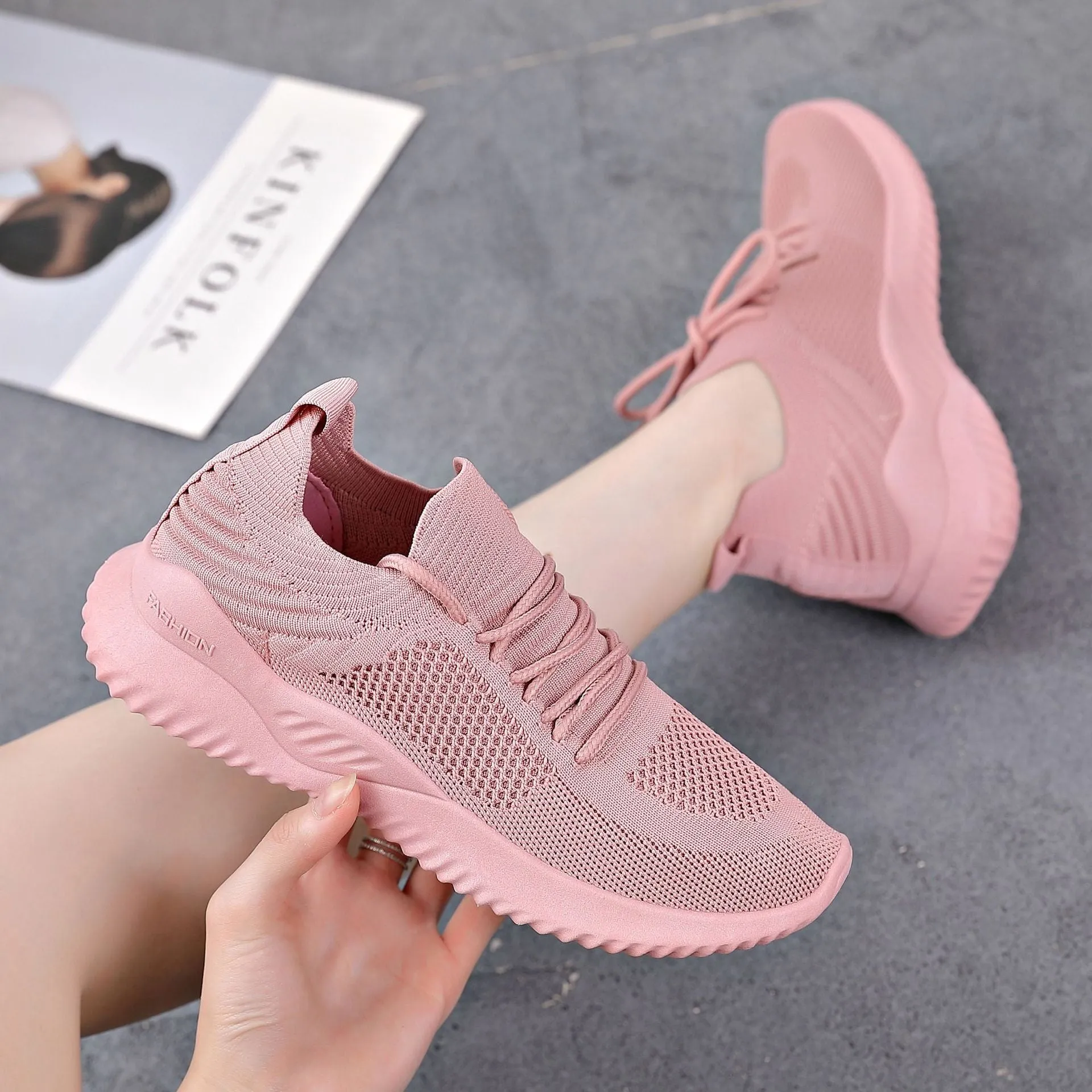 SH319 - Woven lace-up lazy shoes