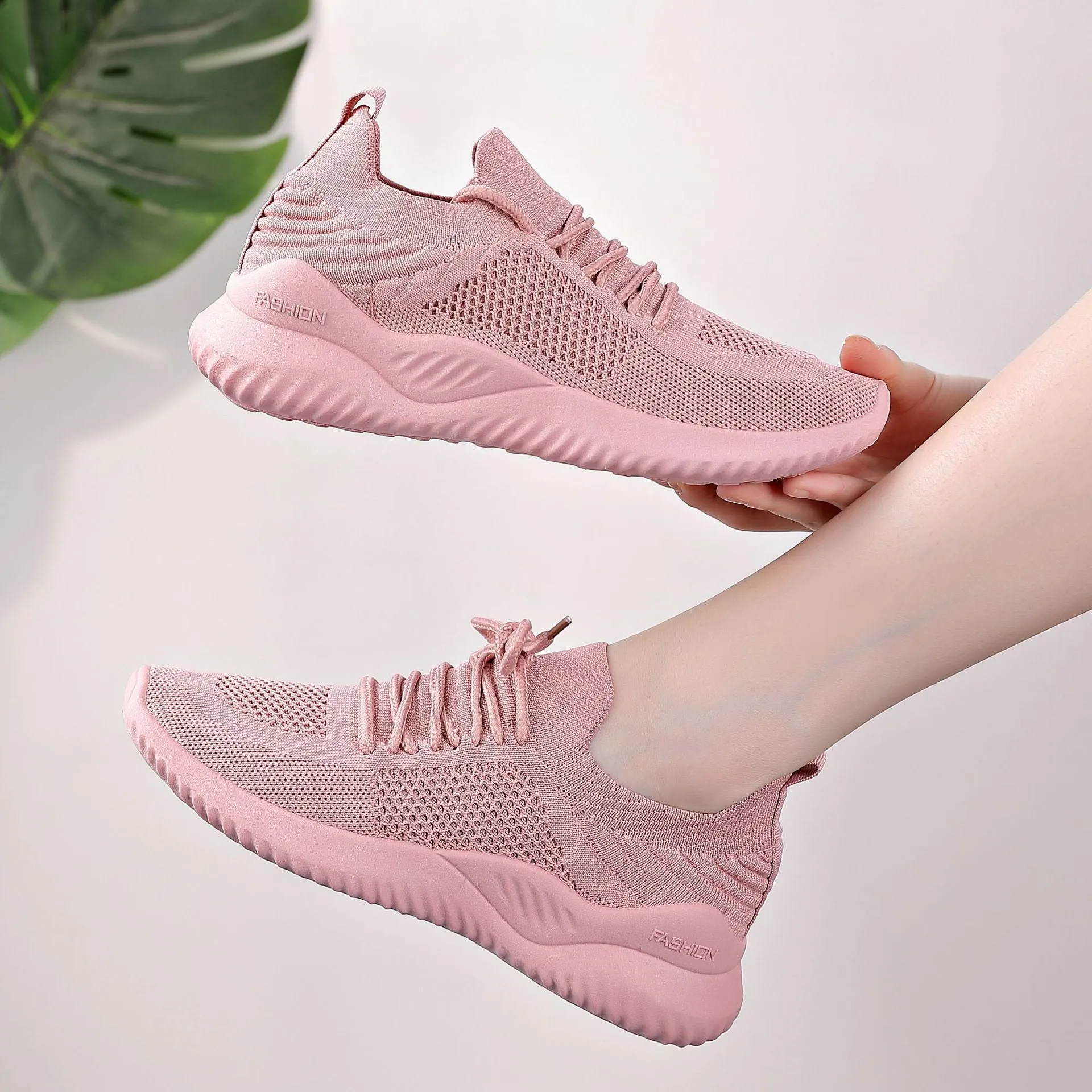 SH319 - Woven lace-up lazy shoes