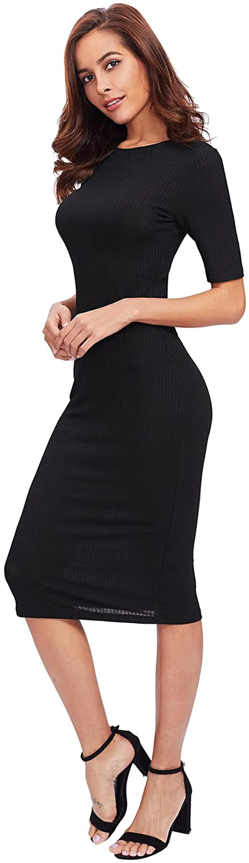 SheIn Women's Short Sleeve Elegant Sheath Pencil Dress