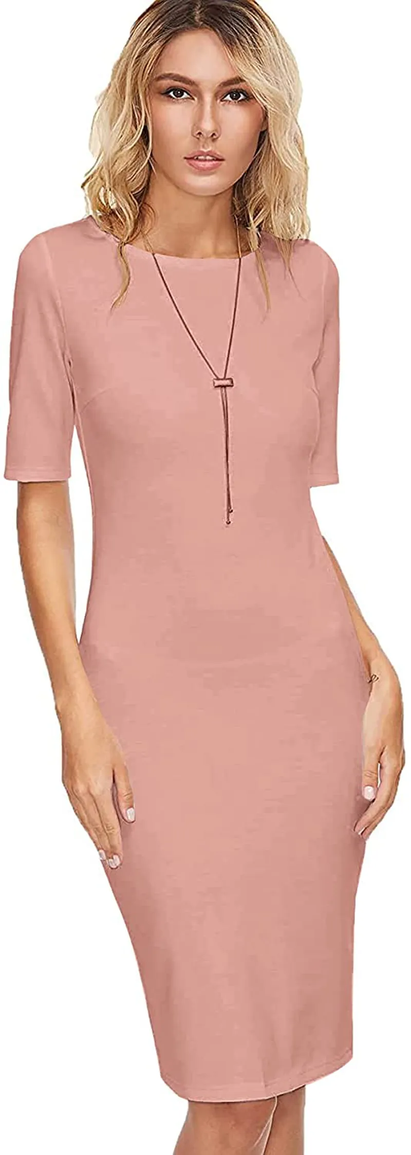 SheIn Women's Short Sleeve Elegant Sheath Pencil Dress