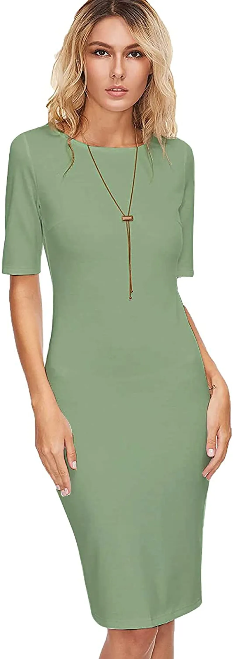 SheIn Women's Short Sleeve Elegant Sheath Pencil Dress