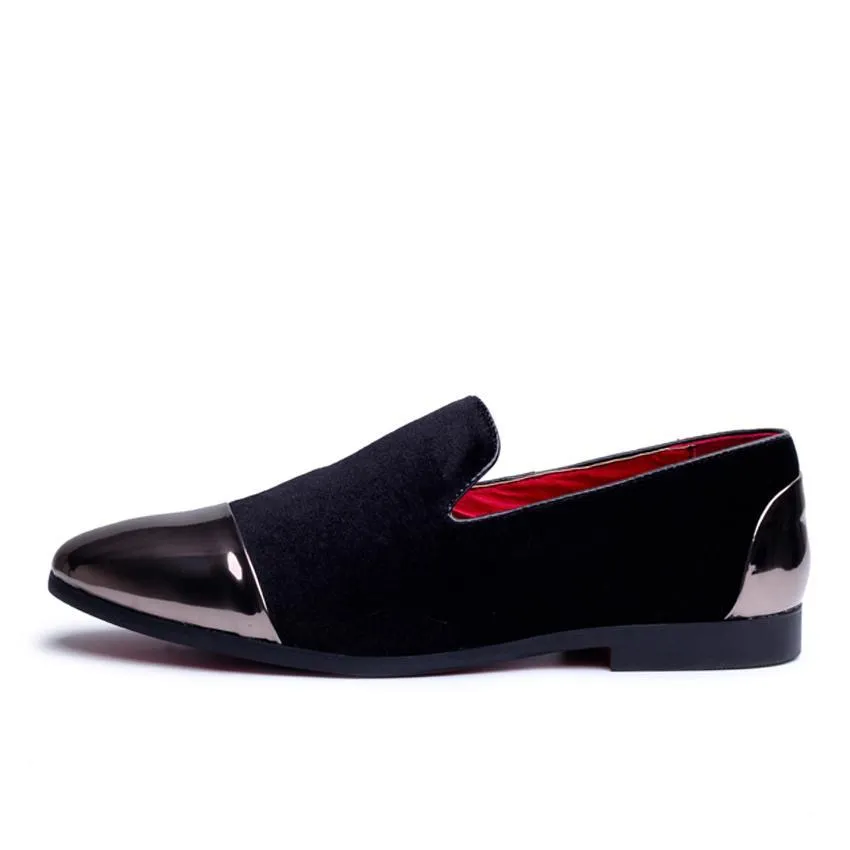 Shiny Heel and Toe Men Simple Loafer Shoes