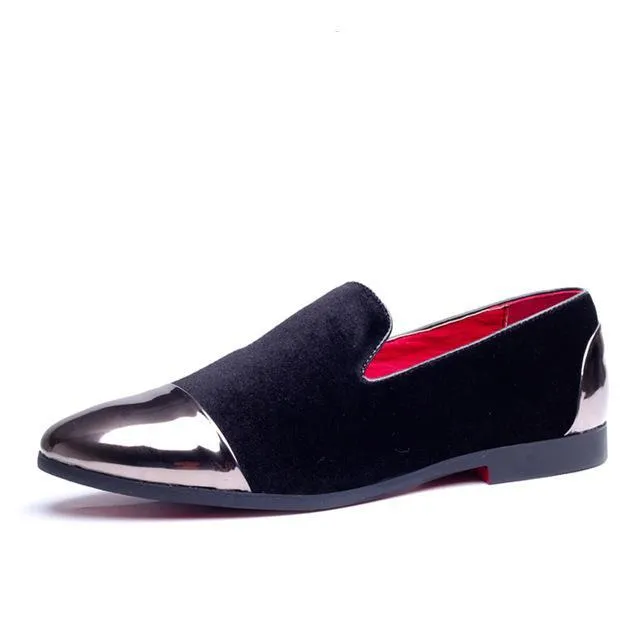 Shiny Heel and Toe Men Simple Loafer Shoes