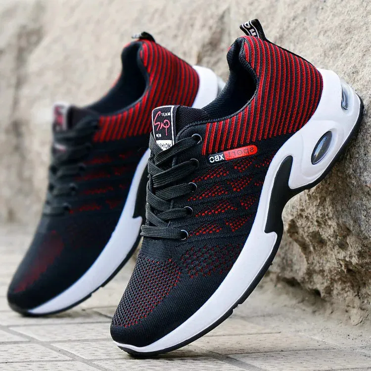 Shoes men new trend men's shoes breathable lace-up running shoes light casual sports shoes