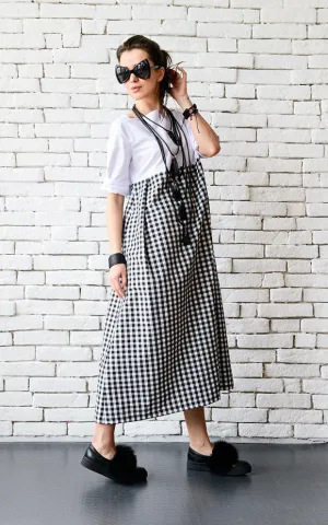 Short Sleeve Checked Dress