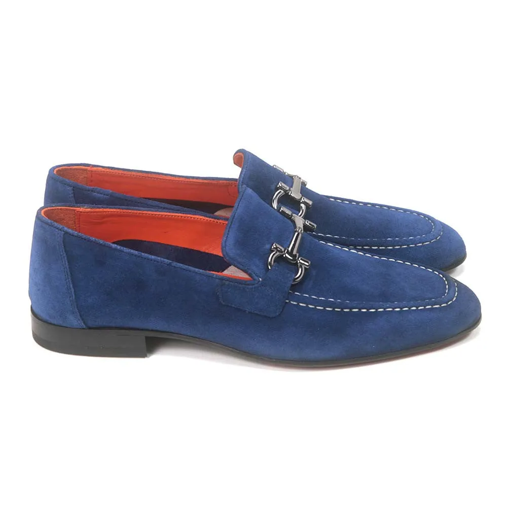 Sigotto Uomo Ocean Blue Suele Bit Leather Sole Loafer