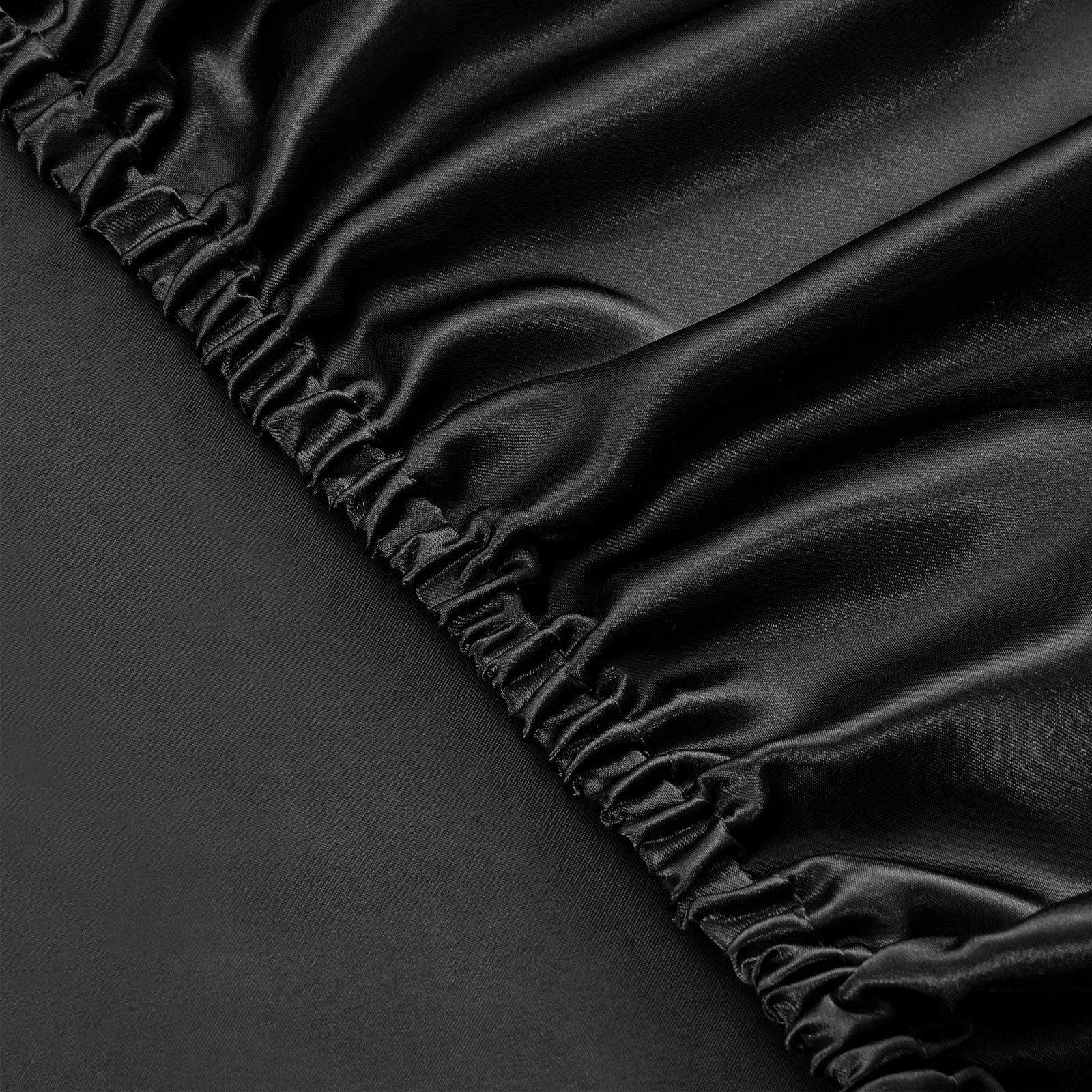 SiinvdaBZX 4Pcs Satin Sheet Set California King Size Ultra Silky Soft Black Satin Bed Sheets with Deep Pocket, 1 Fitted Sheet, 1 Flat Sheet , 2 Envelope Closure Pillowcases