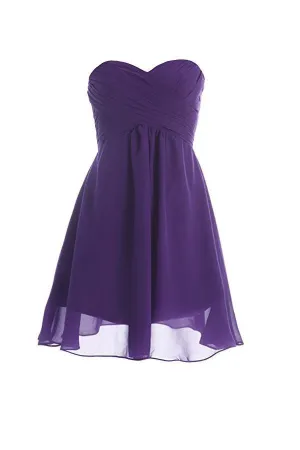 Simply Chiffon Strapless Bridesmaid Dress Homecoming Dress  PG039