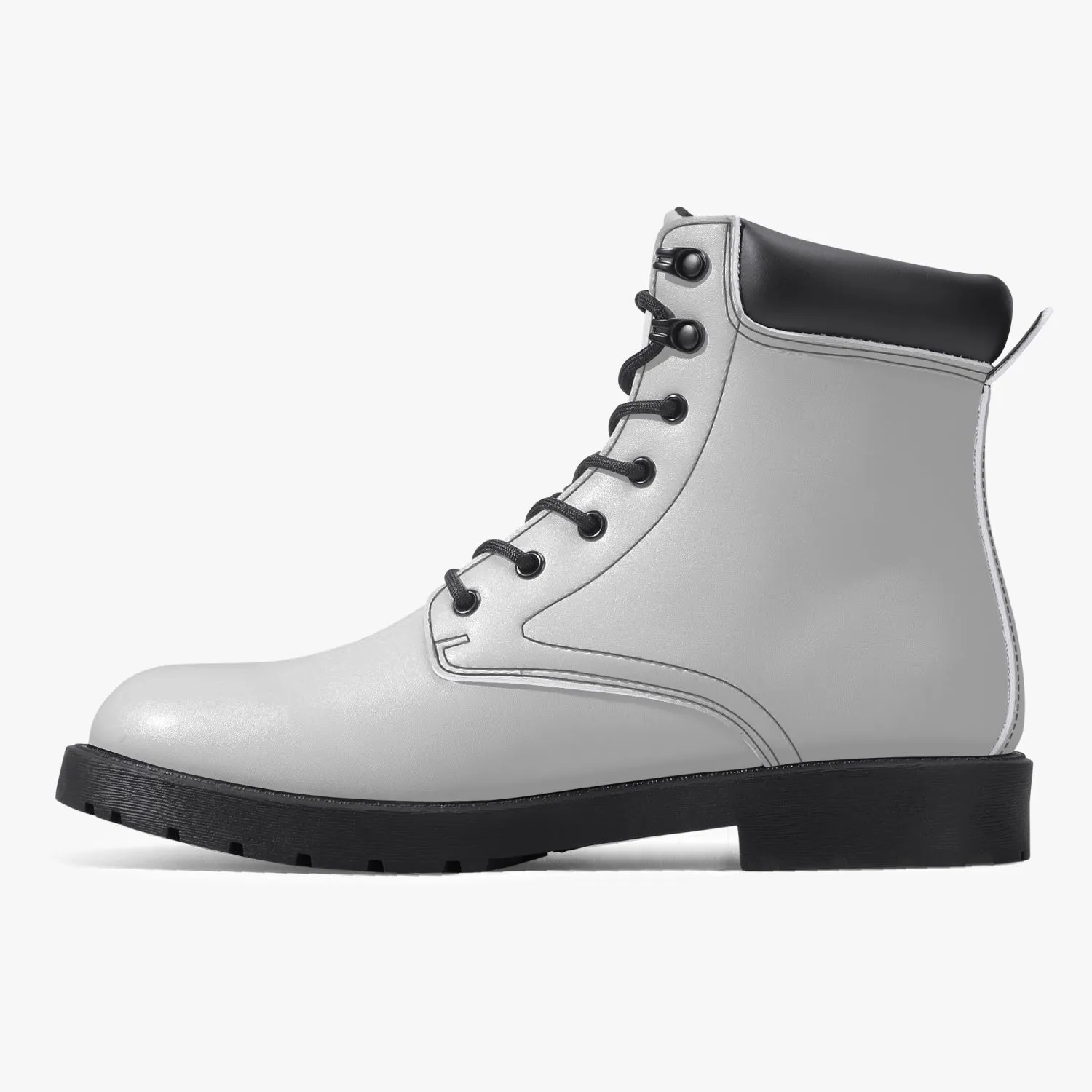 Sixty Eight 93 Logo Black White Leather Boots