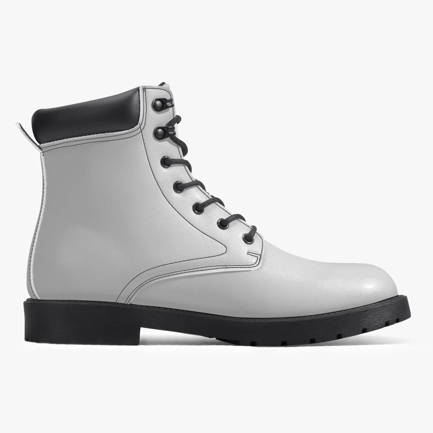 Sixty Eight 93 Logo Black White Leather Boots