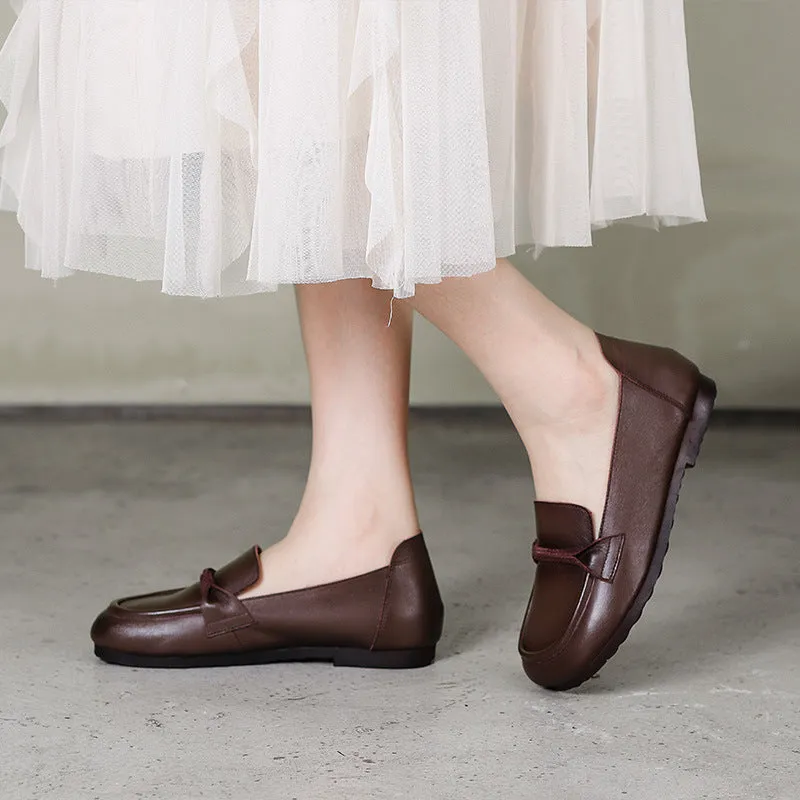 Slip-on All-Season Leather Flat Shoes