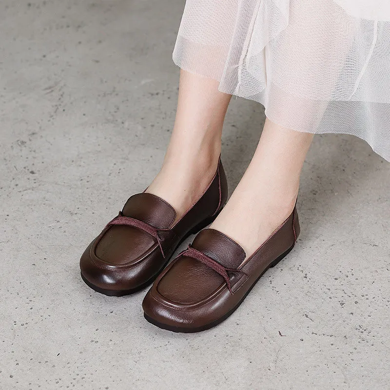 Slip-on All-Season Leather Flat Shoes