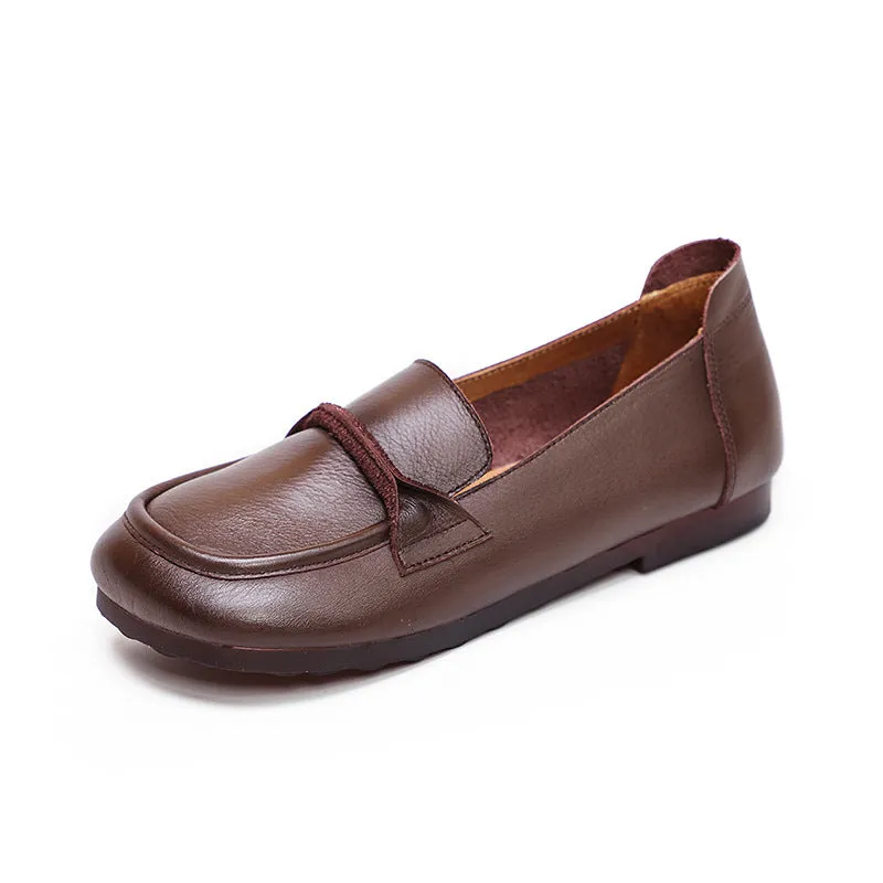 Slip-on All-Season Leather Flat Shoes