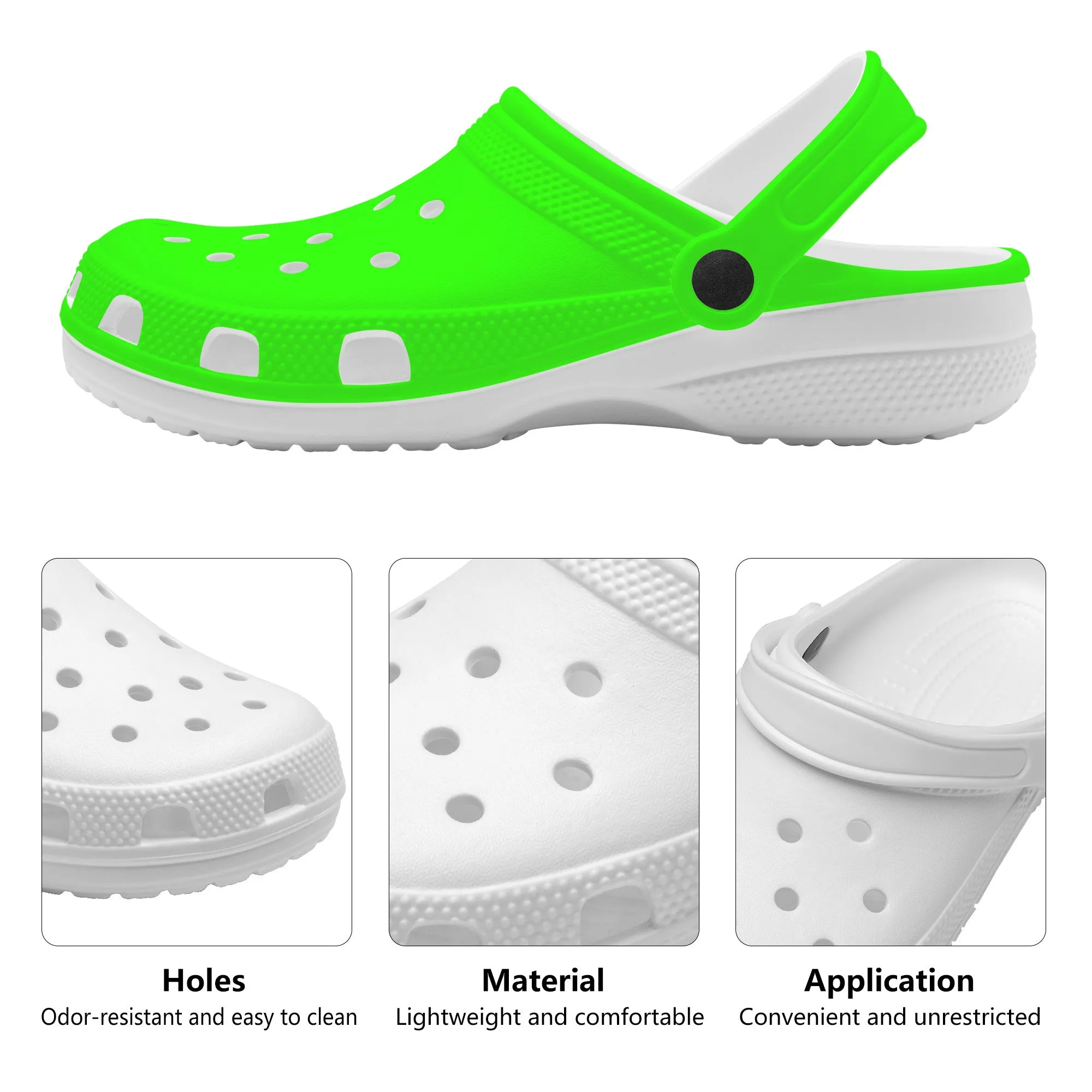 Snooty Fox Art Crocs Clogs - Bright Green