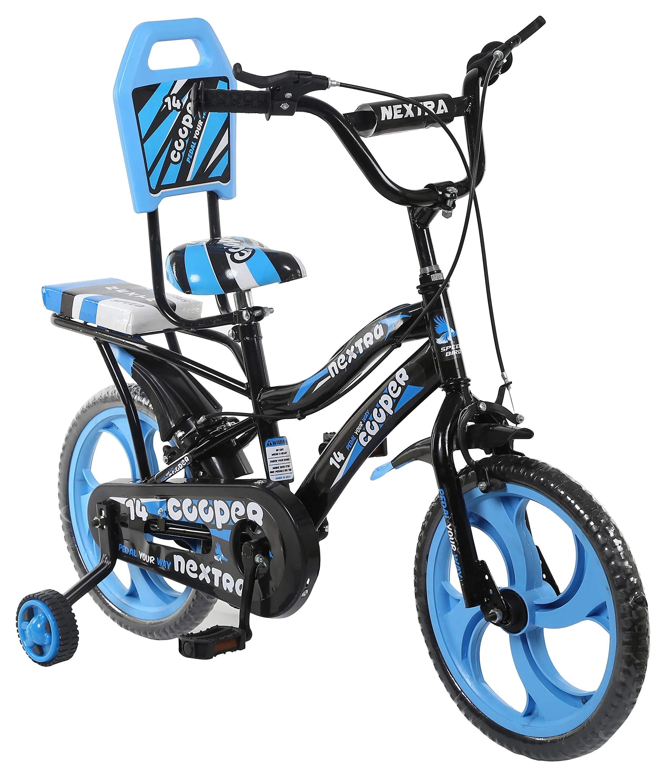 SPEED BIRD Cooper Kids Cycle 16-T Baby Cycle for Boys & Girls - Age Group 3-8 Years (Cooper Blue) (Blue, Cooper) 16 Inches