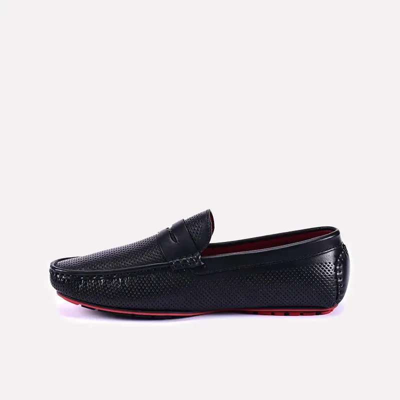 Stanley Black Perforated Penny Loafers 0130831