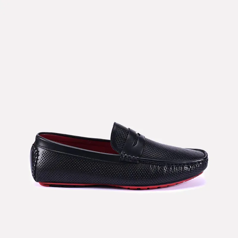 Stanley Black Perforated Penny Loafers 0130831