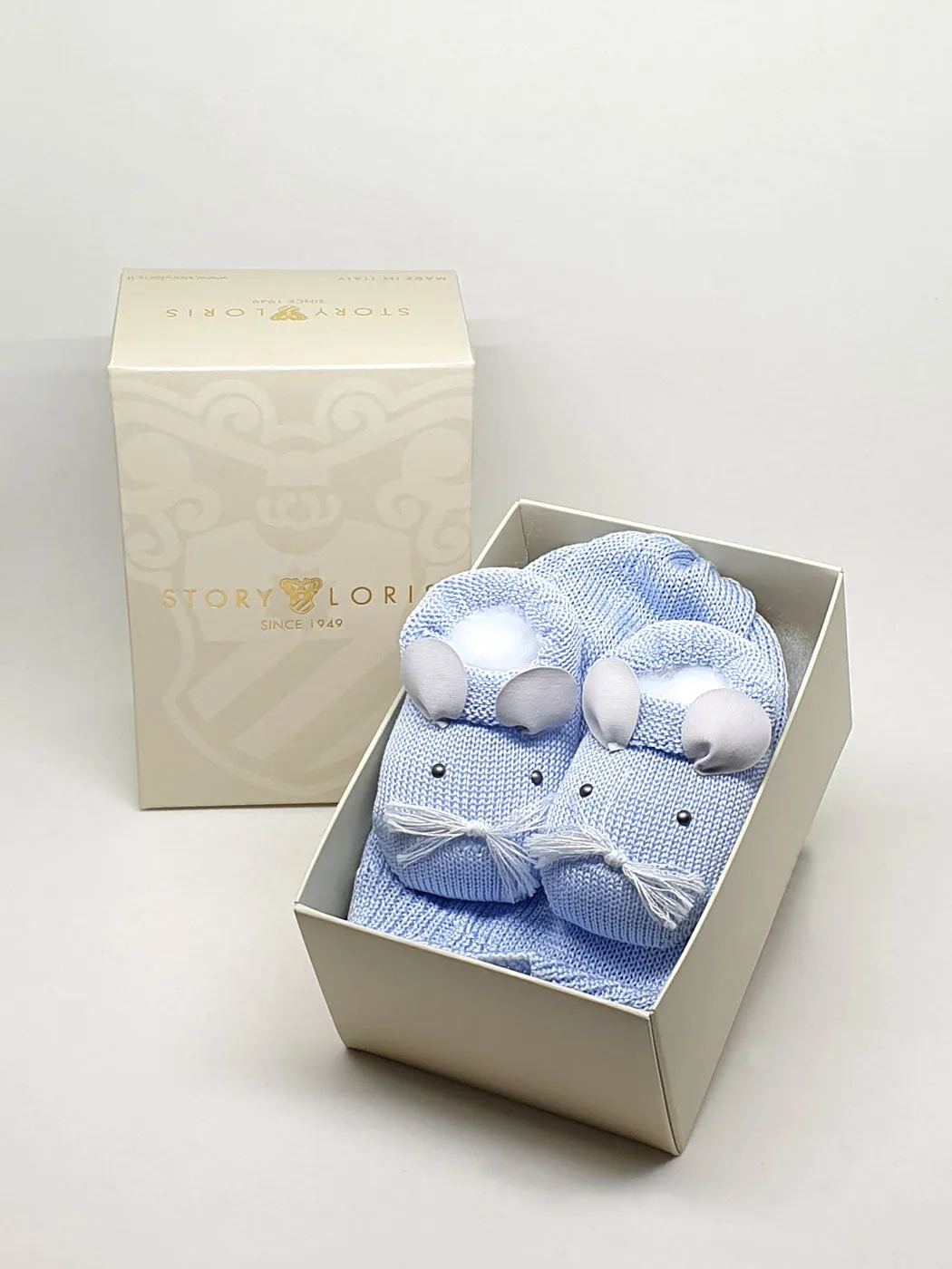 STORY LORIS - Baby Light Blue bonnet & Booties Gift Set-21195