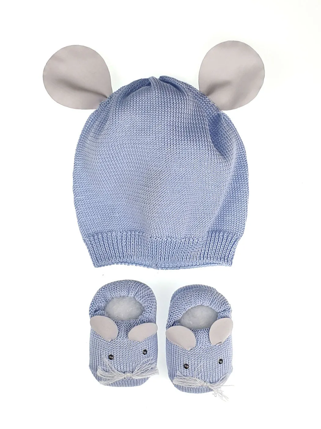 STORY LORIS - Baby Light Blue bonnet & Booties Gift Set-21195