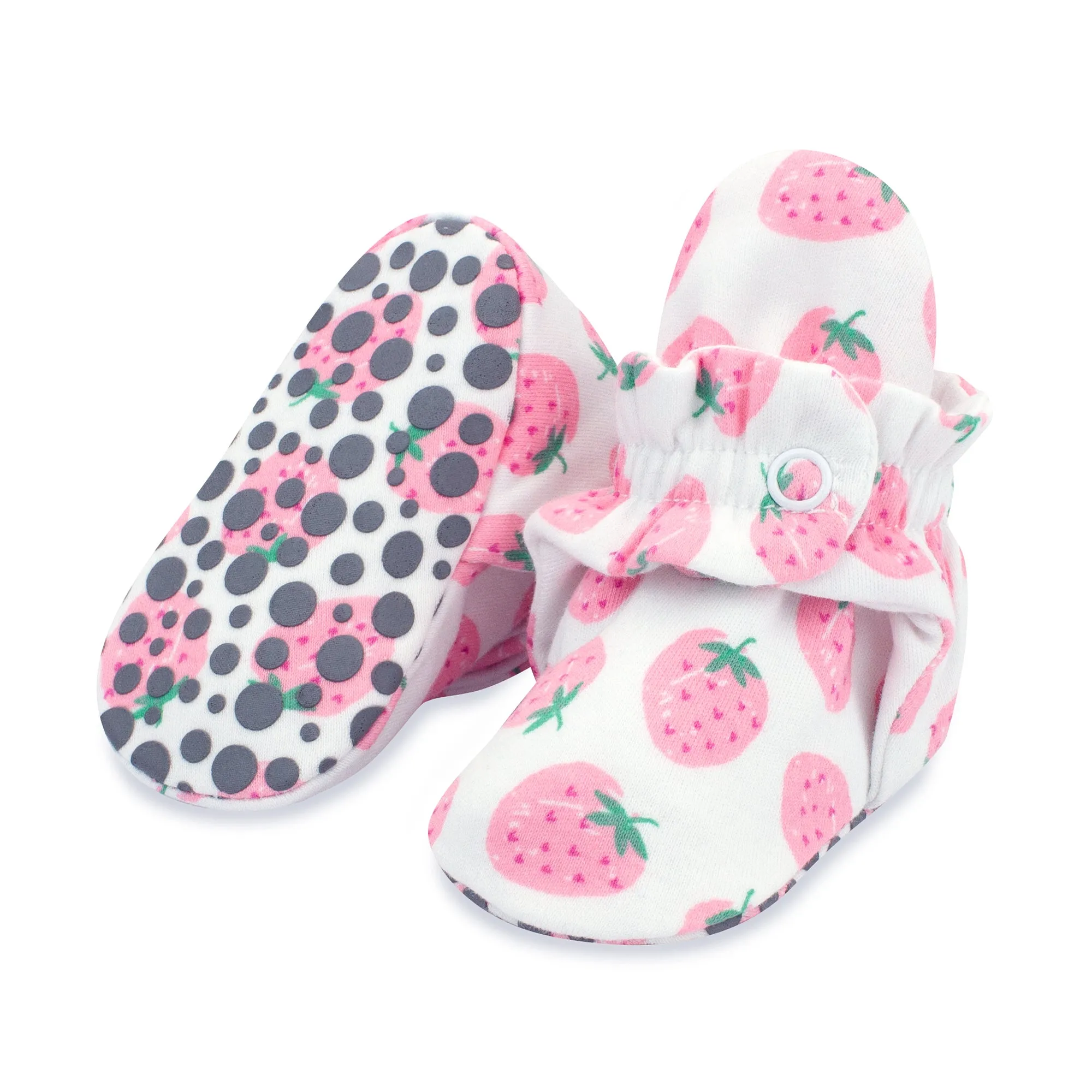 Strawberries Organic Cotton Gripper Baby Bootie