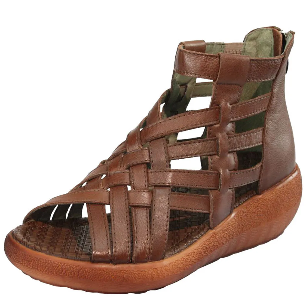 Summer Vintage Wedge Woven Sandals