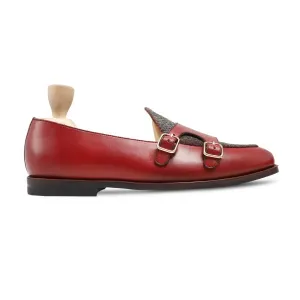 Suna - Men's Oxblood Calf and Harris Tweed Loafer