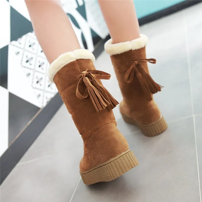 Tassels Snow Boots Flat with Casual