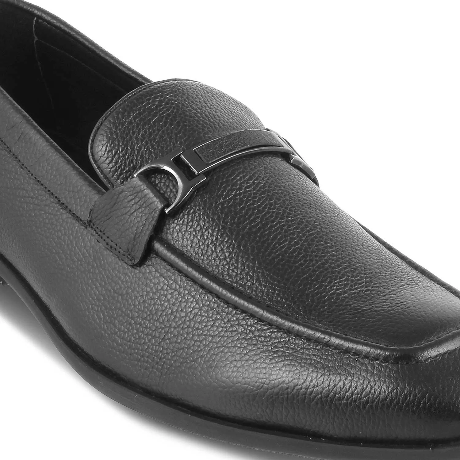 The Leven Black Men's Leather Loafers Tresmode