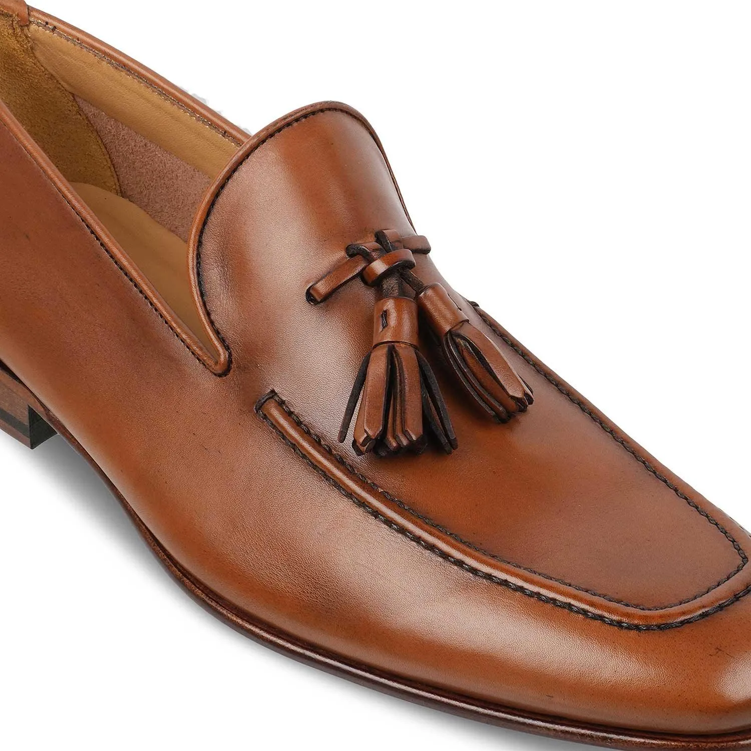 The Maffeo Tan Men's Handcrafted Leather Loafers Tresmode