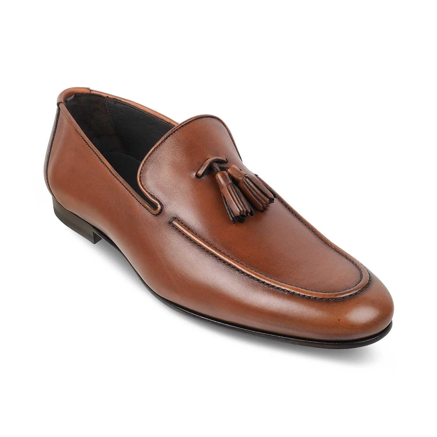 The Mancio Tan Men's Handcrafted Leather Loafers Tresmode