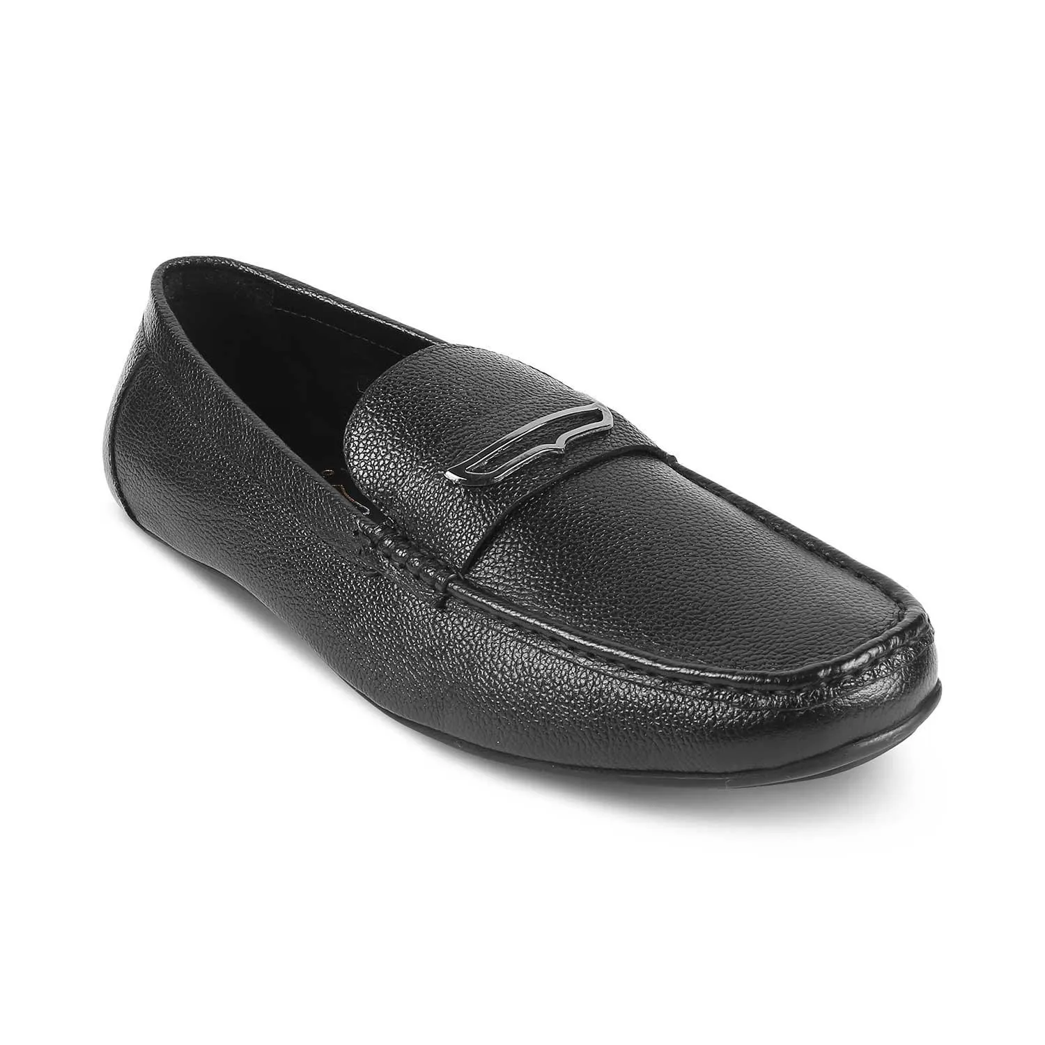 The Odry Black Men's Leather Driving Loafers Tresmode