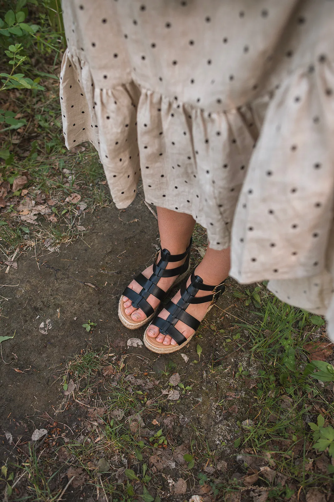 The Orphin Fisherman Platform Sandals - Black