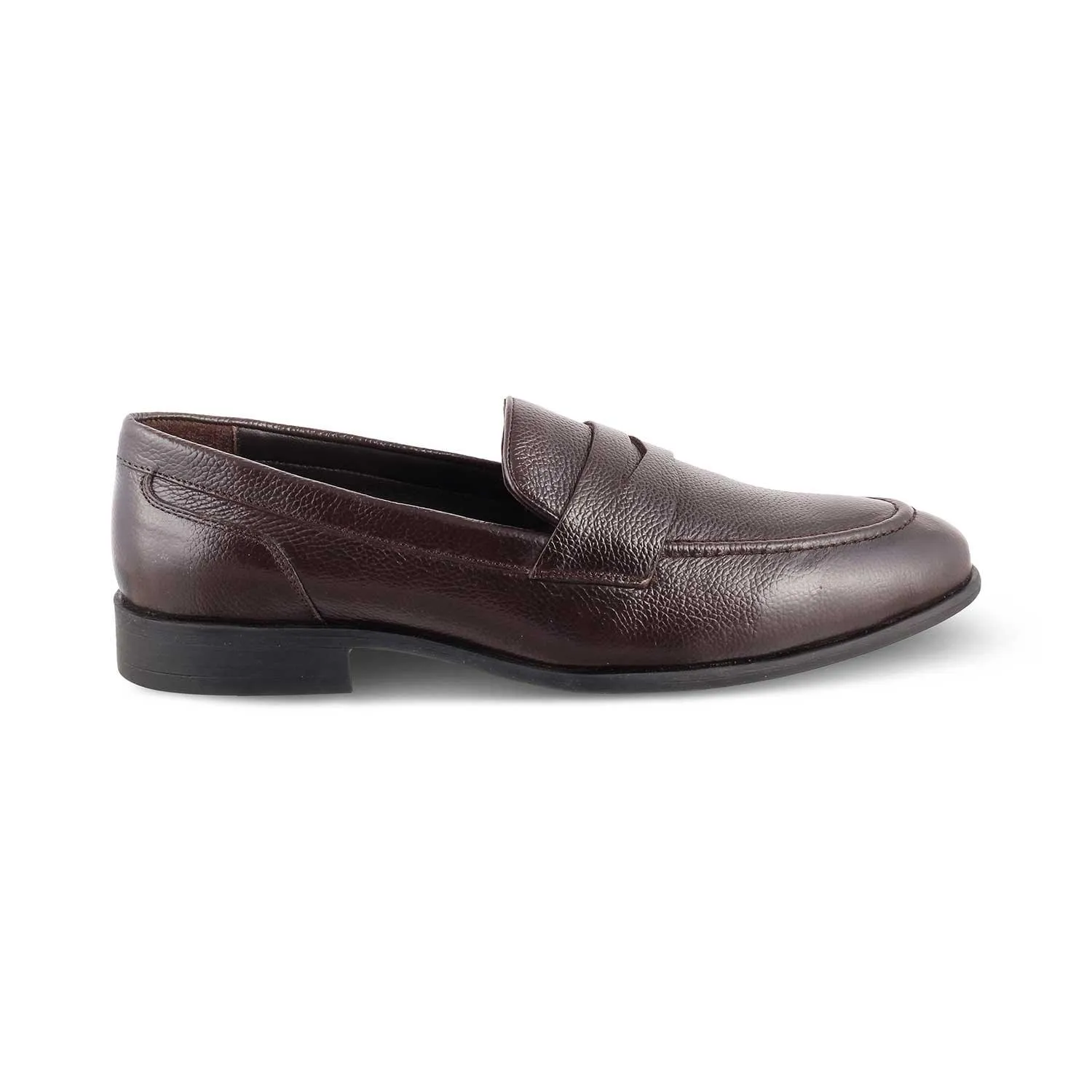 The Paris Brown Men's Leather Penny Loafers Tresmode