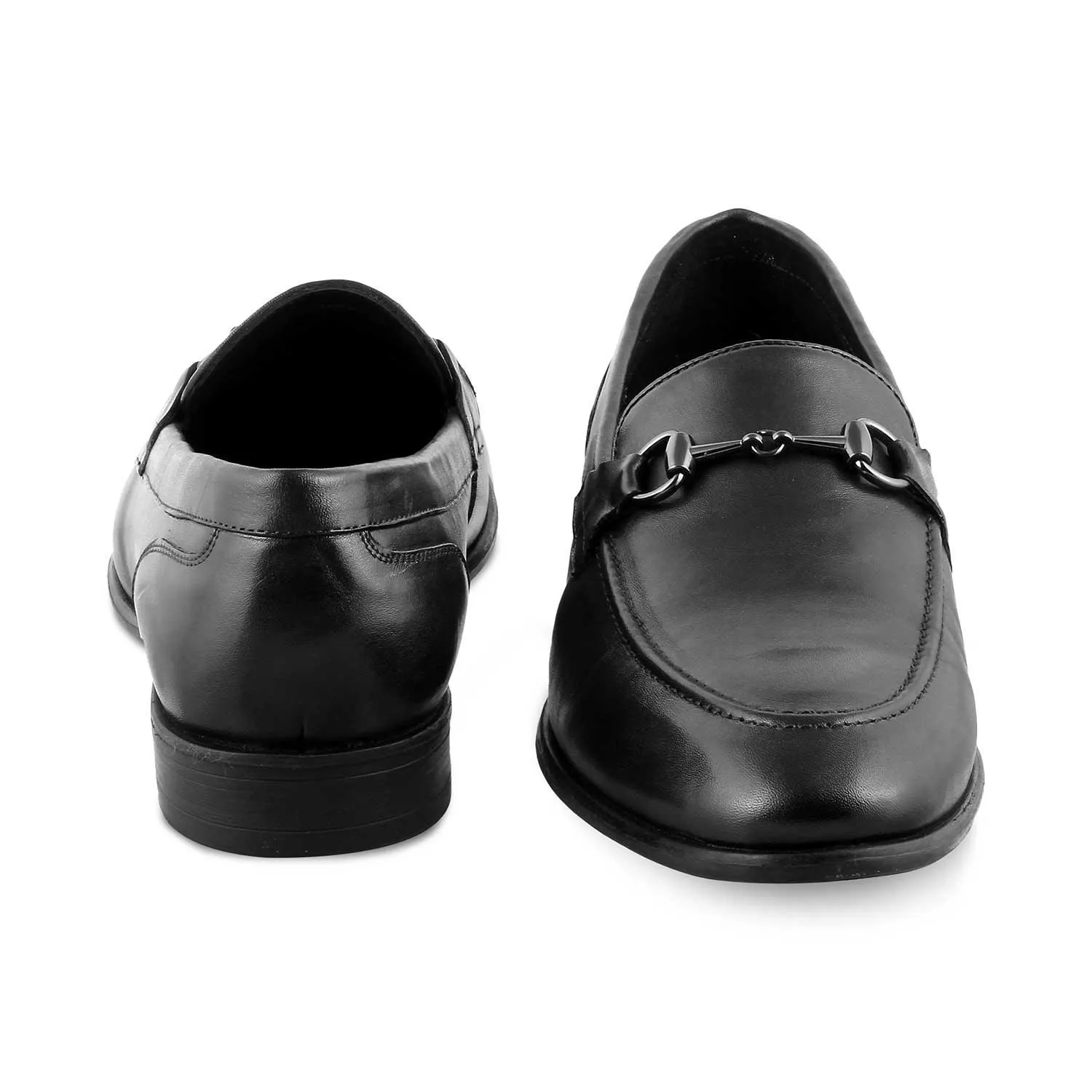 The Pierre Black Men's Leather Horse-Bit Loafers Tresmode