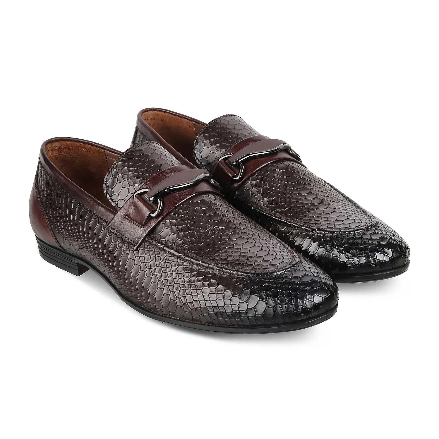 The Rytom Brown Men's Leather Loafers Tresmode