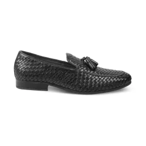 The Wove New Black Men's Leather Tassel Loafers Tresmode