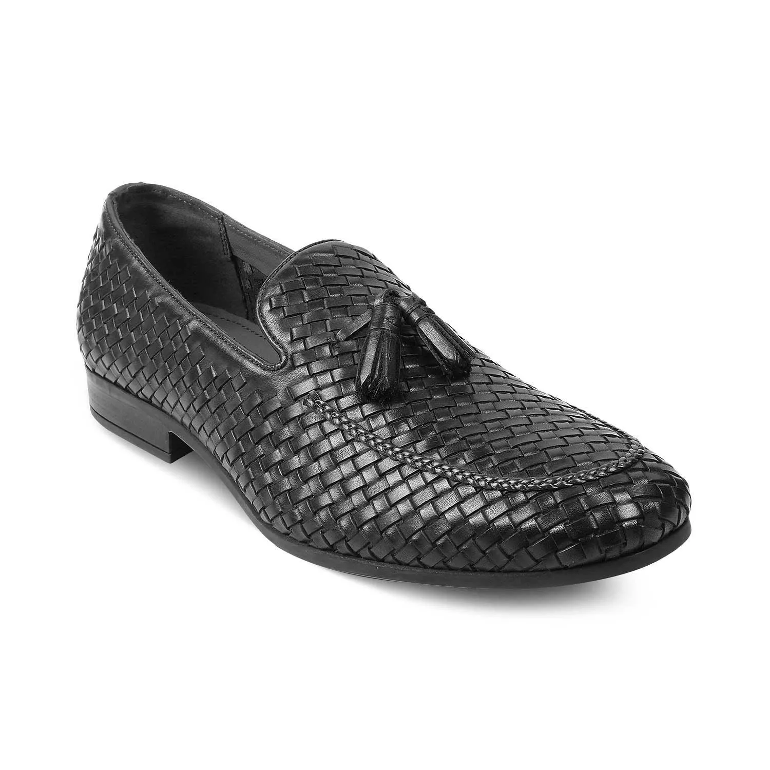 The Wove New Black Men's Leather Tassel Loafers Tresmode