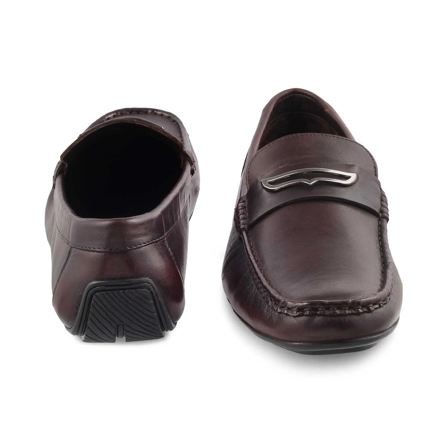 The Yodry Brown Men's Leather Driving Loafers Tresmode