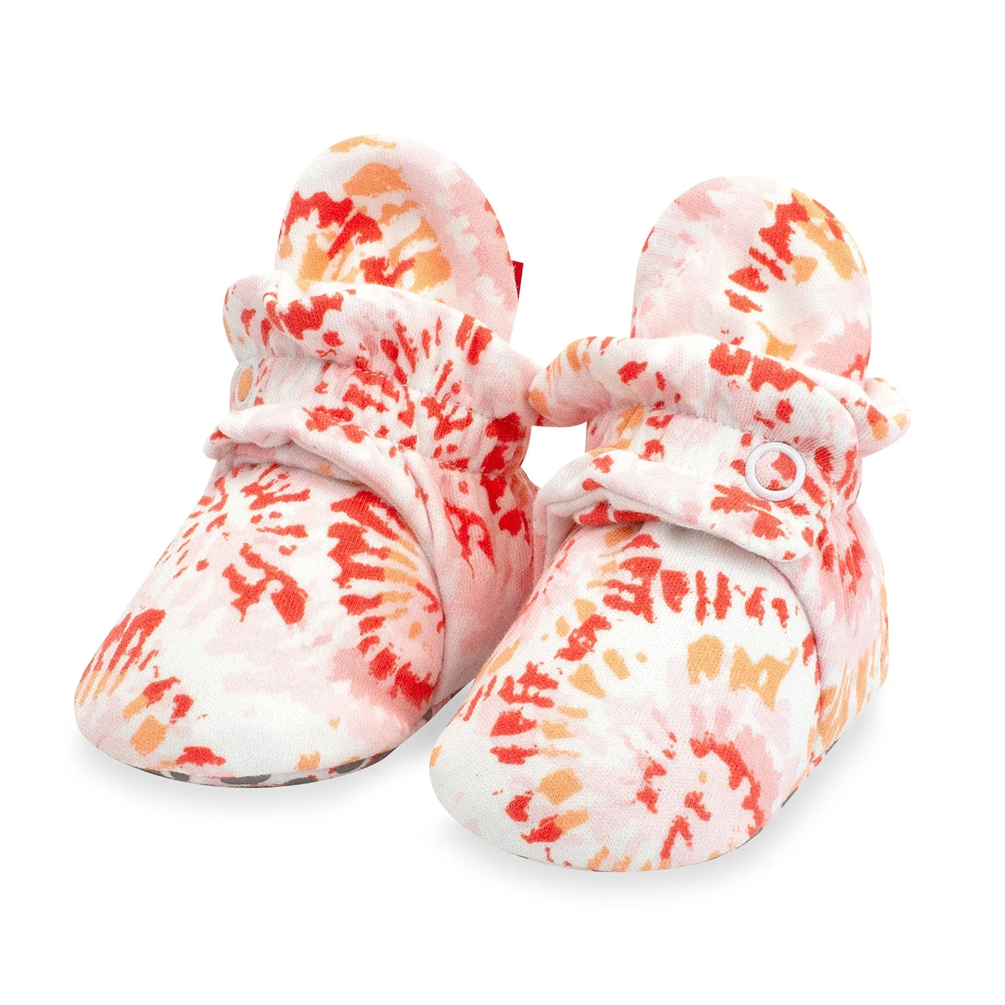 Tie Dye Organic Cotton Gripper Baby Bootie-Coral