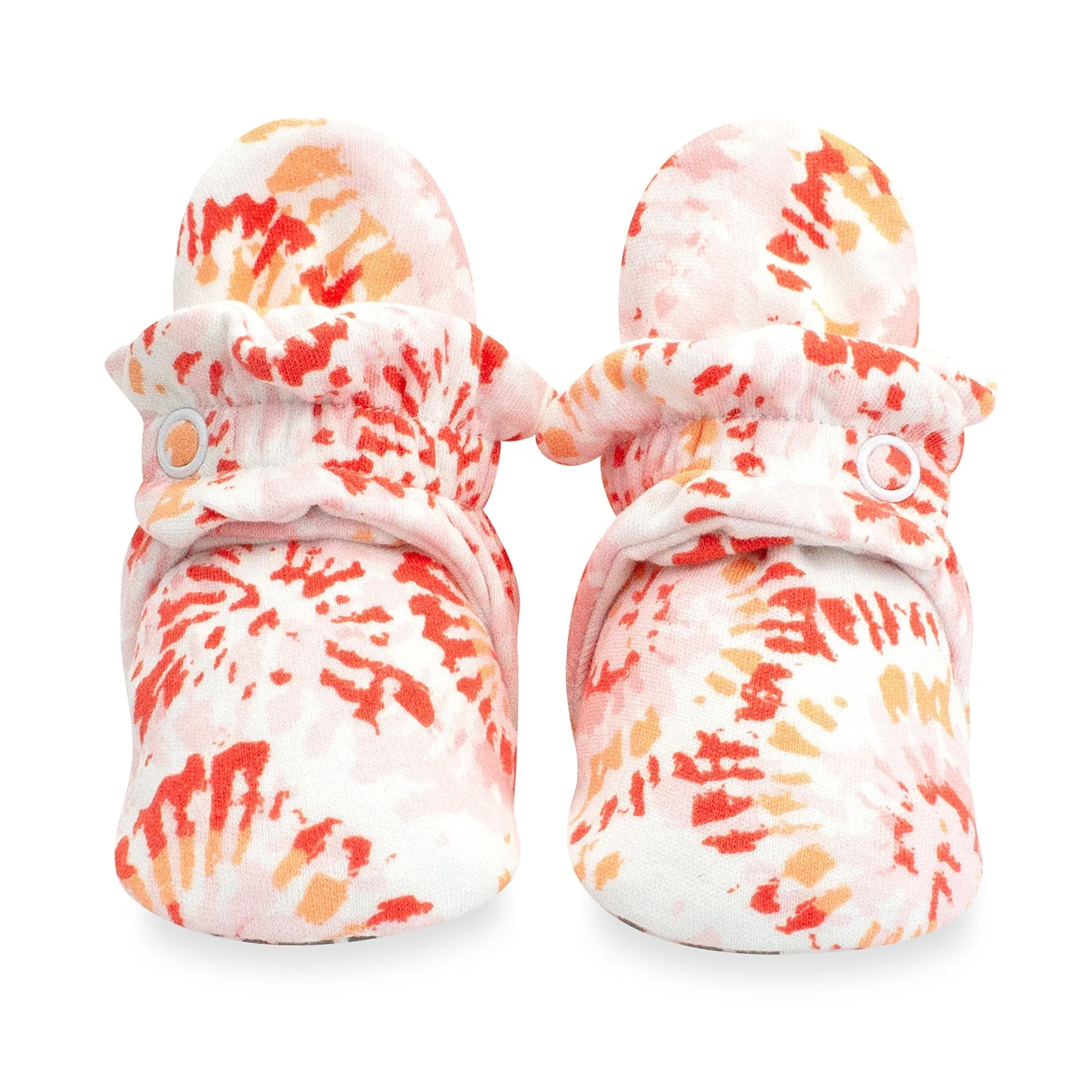 Tie Dye Organic Cotton Gripper Baby Bootie-Coral