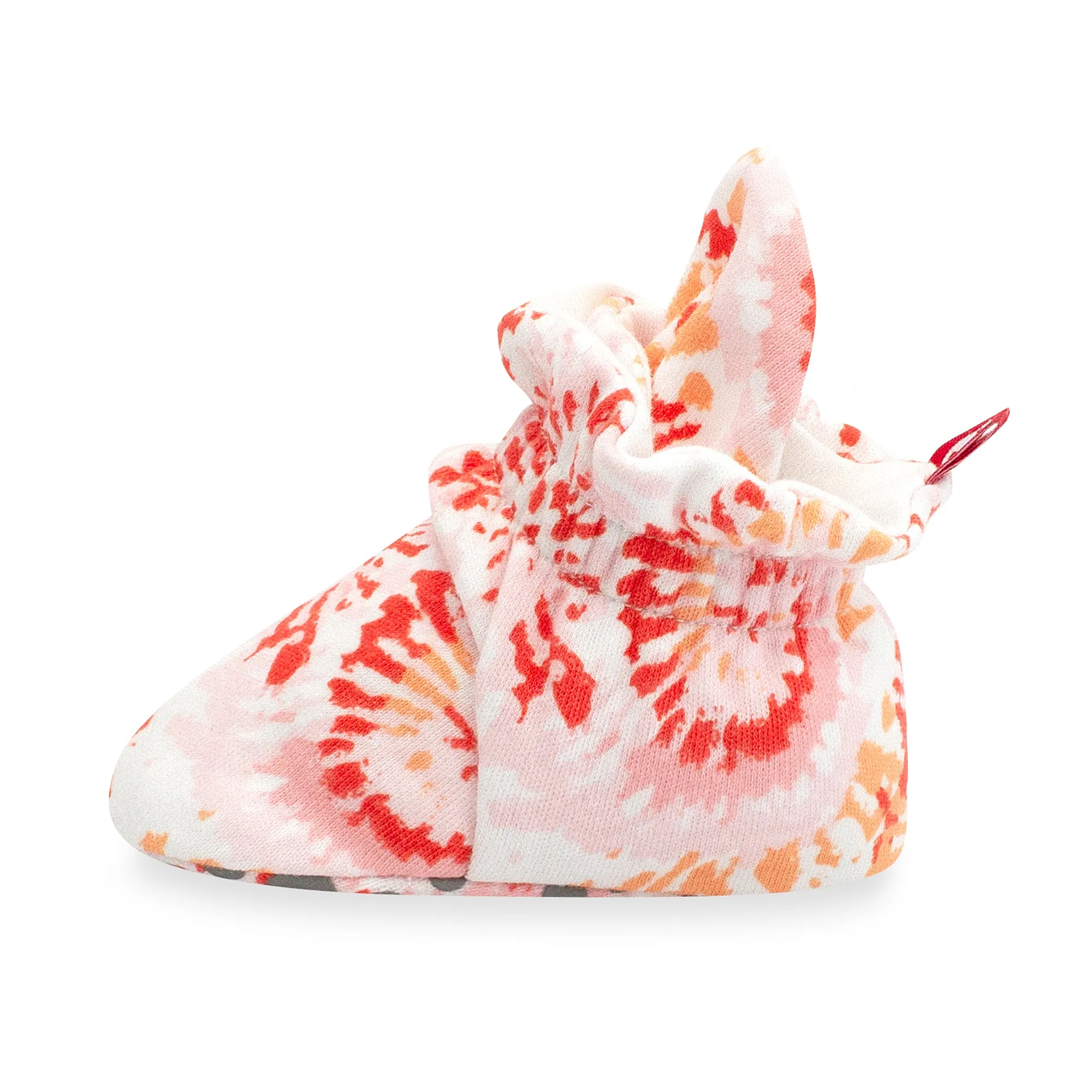 Tie Dye Organic Cotton Gripper Baby Bootie-Coral