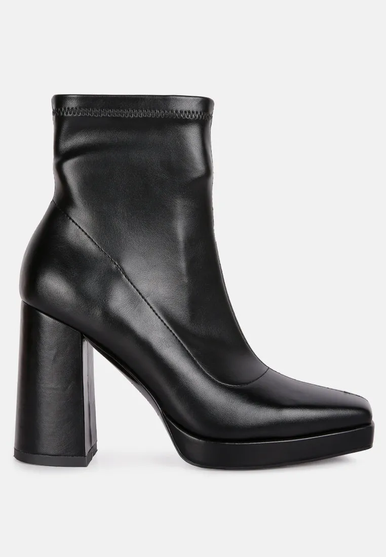 Tintin Square Toe Ankle Heeled Boots