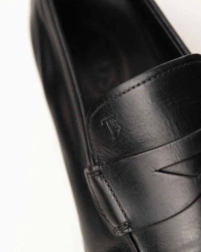 Tod's Black Slip On Loafers