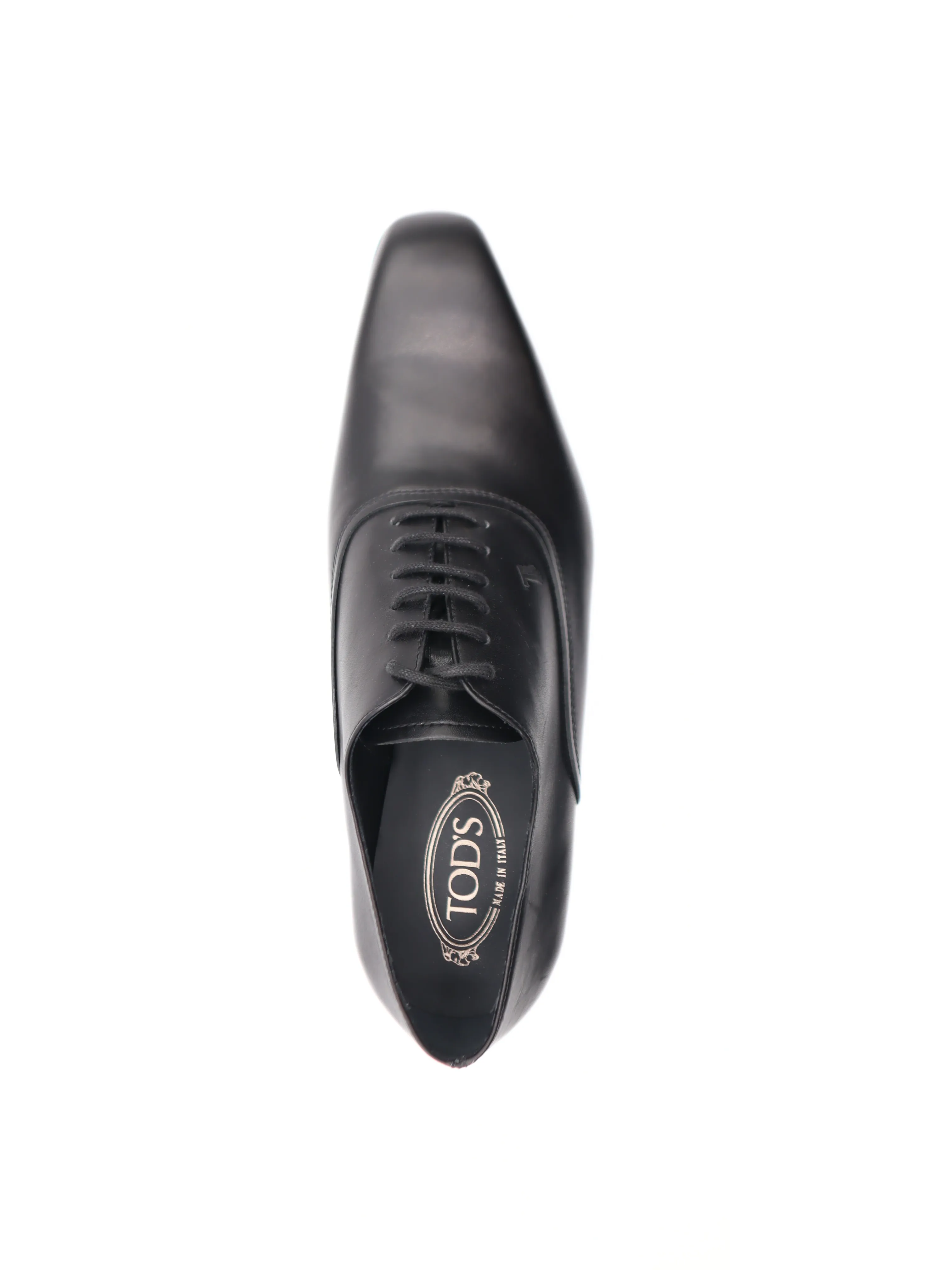 Tods Mens Black Structured Lace Up Dress Shoe