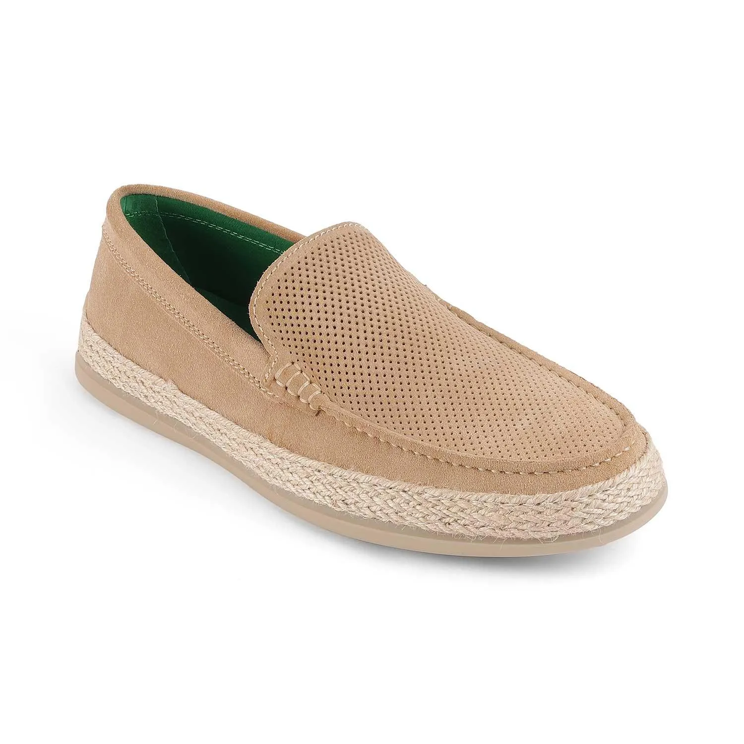 Tresmode Bath Beige Men's Suede Leather Loafers