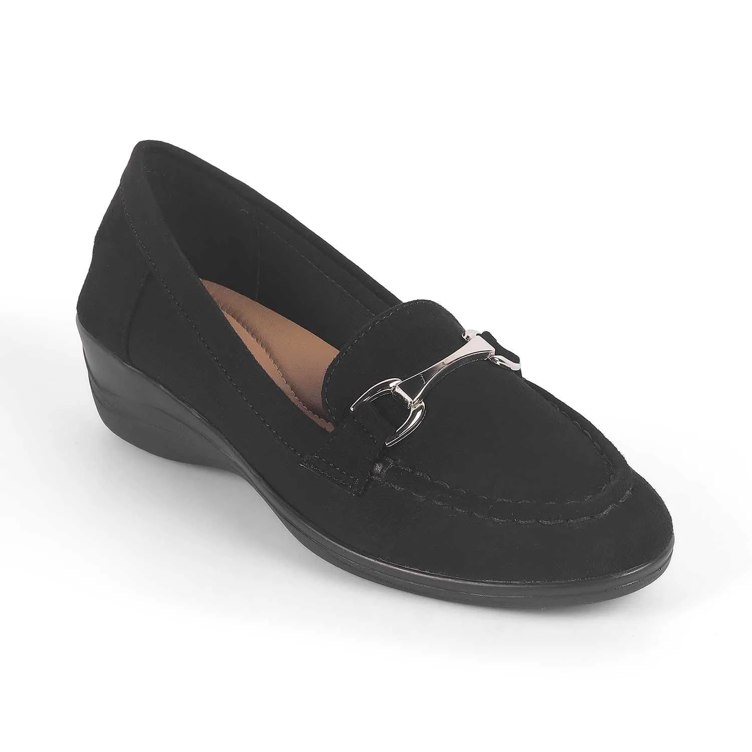 Tresmode Lucia Black Women's Casual Wedge Loafers