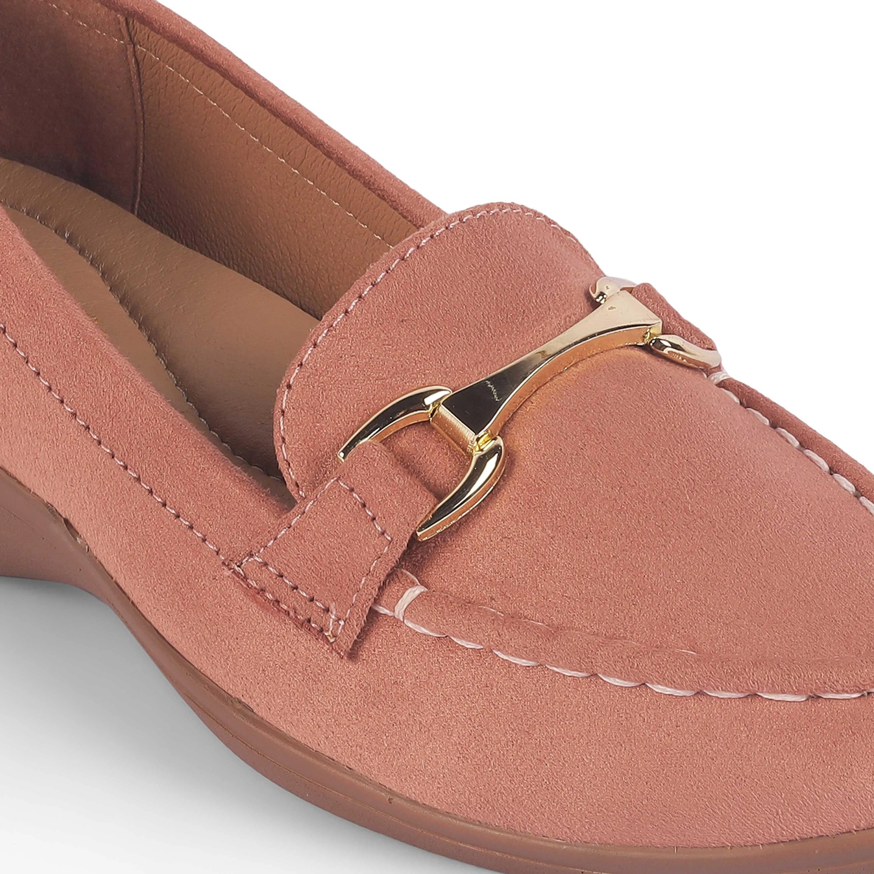 Tresmode Lucia Pink Women's Casual Wedge Loafers