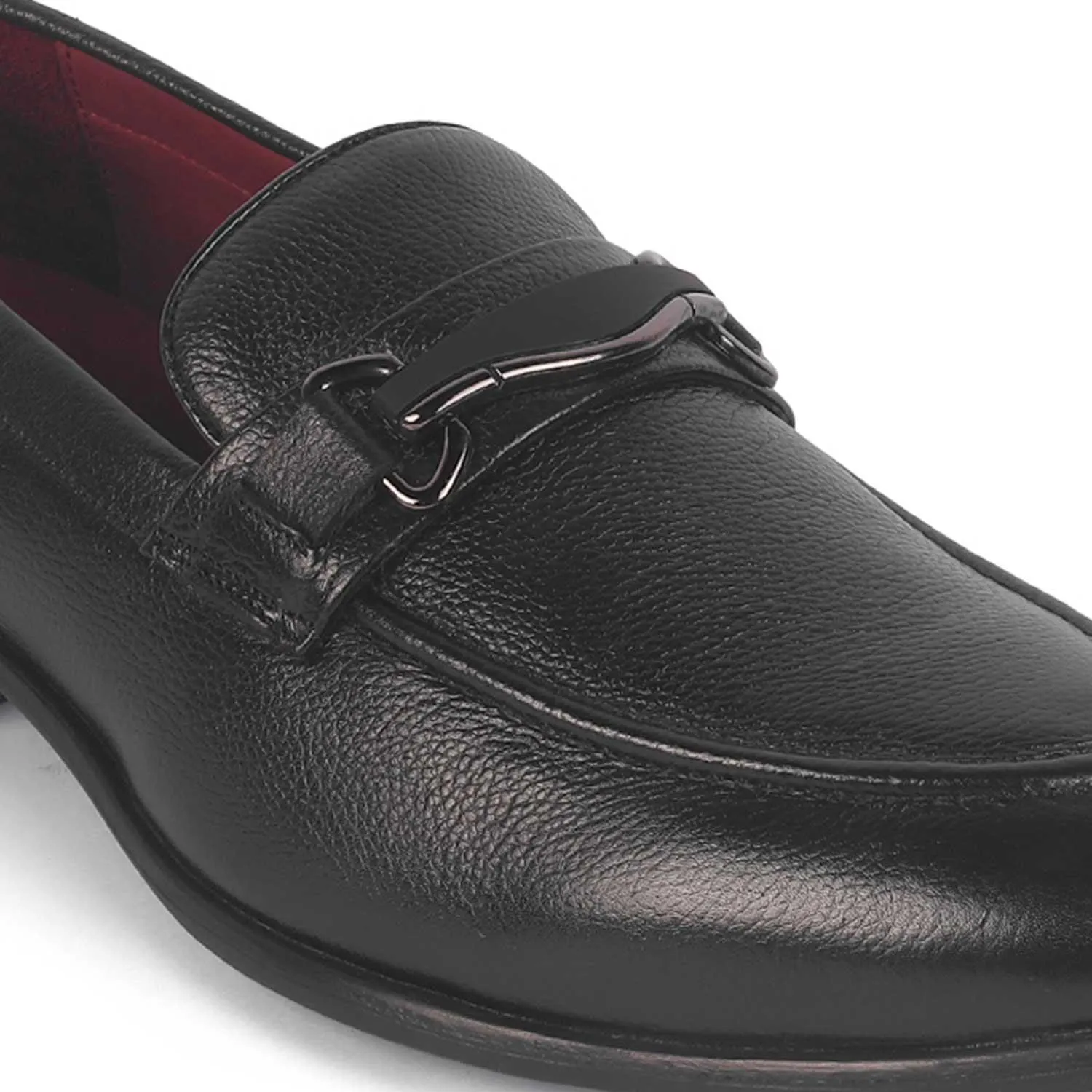 Tresmode Morko Black Men's Leather Loafers