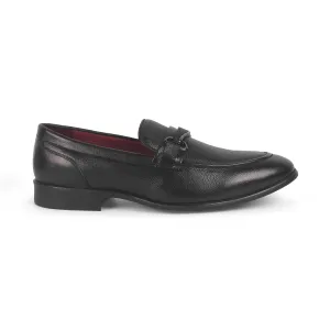 Tresmode Morko Black Men's Leather Loafers