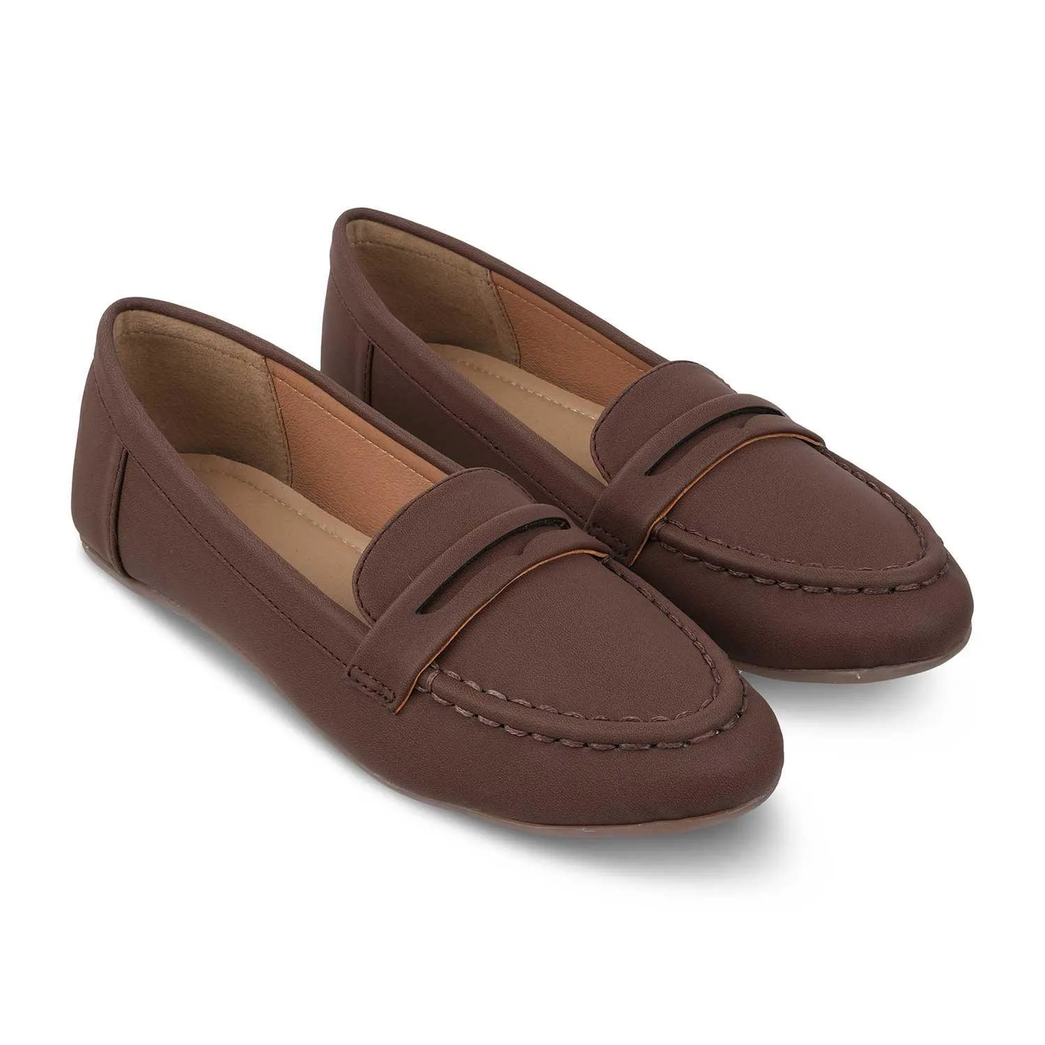 Tresmode Snappy Brown Women's Casual Loafers